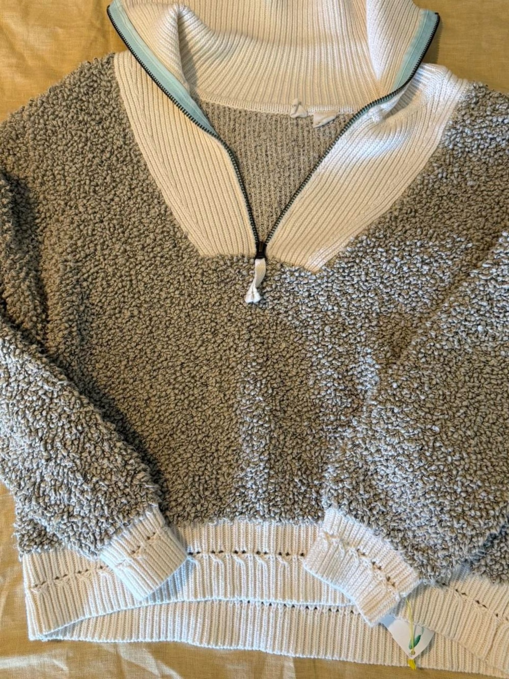 MOTH medium quarter zip sherpa-like sweater